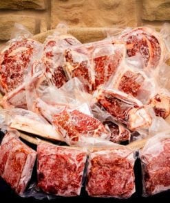 t-bone filets New York strip ground beef beef box
